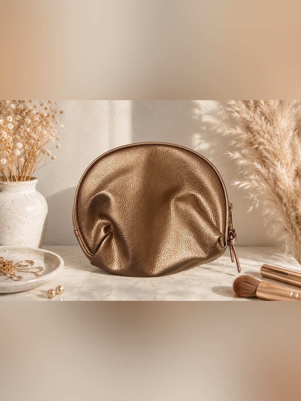 Makeup metallic bag NWOT